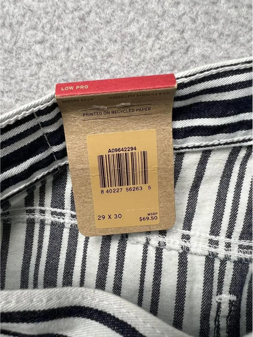 Levi's Womens Low Pro Straight Leg Mid Rise Stripe Jeans 29x30 Classic *